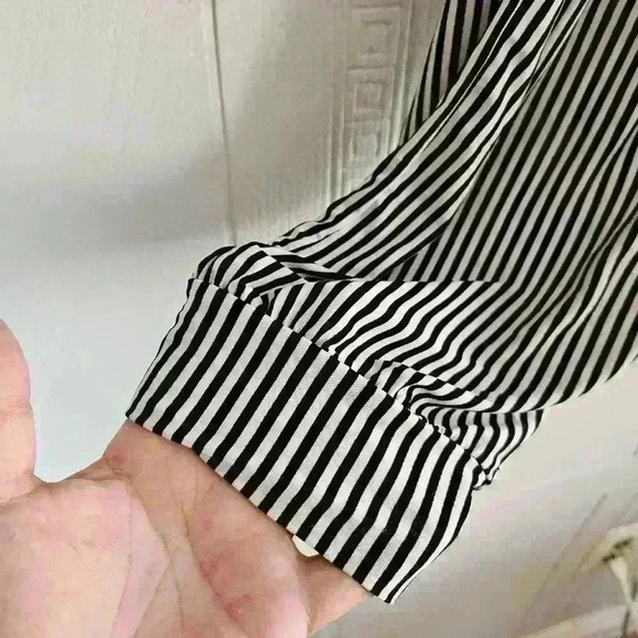 Cotton Blend Black and White Striped Pull-on Jogger Size L  EUC - Picture 6 of 10